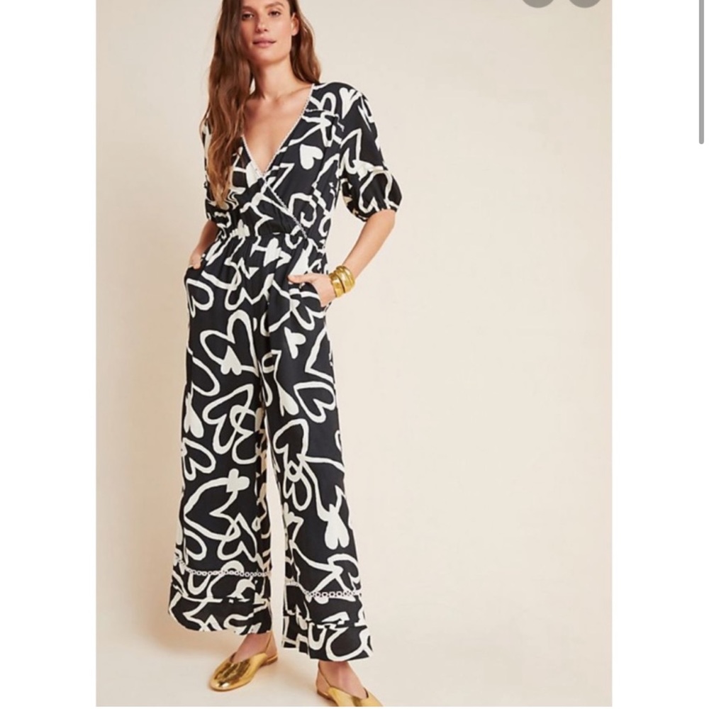 NWT farm rio hearts print jumpsuit